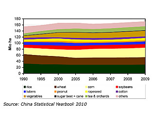 Agricultural land use in China, 2009